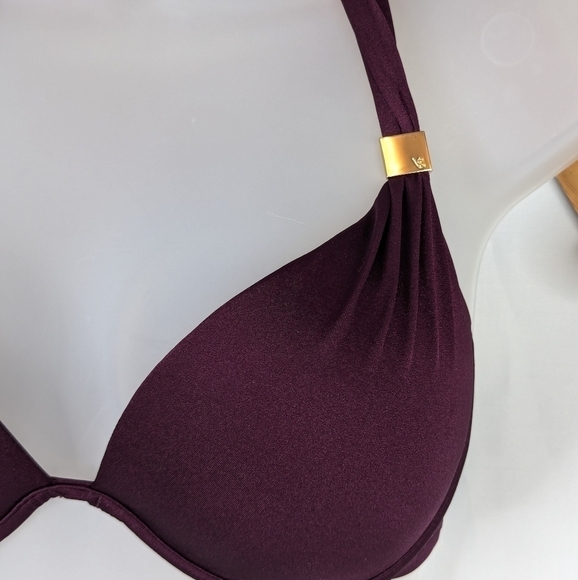 Victoria's Secret Bombshell Eggplant Halter Bikini Swimsuit Top - Picture 4 of 5